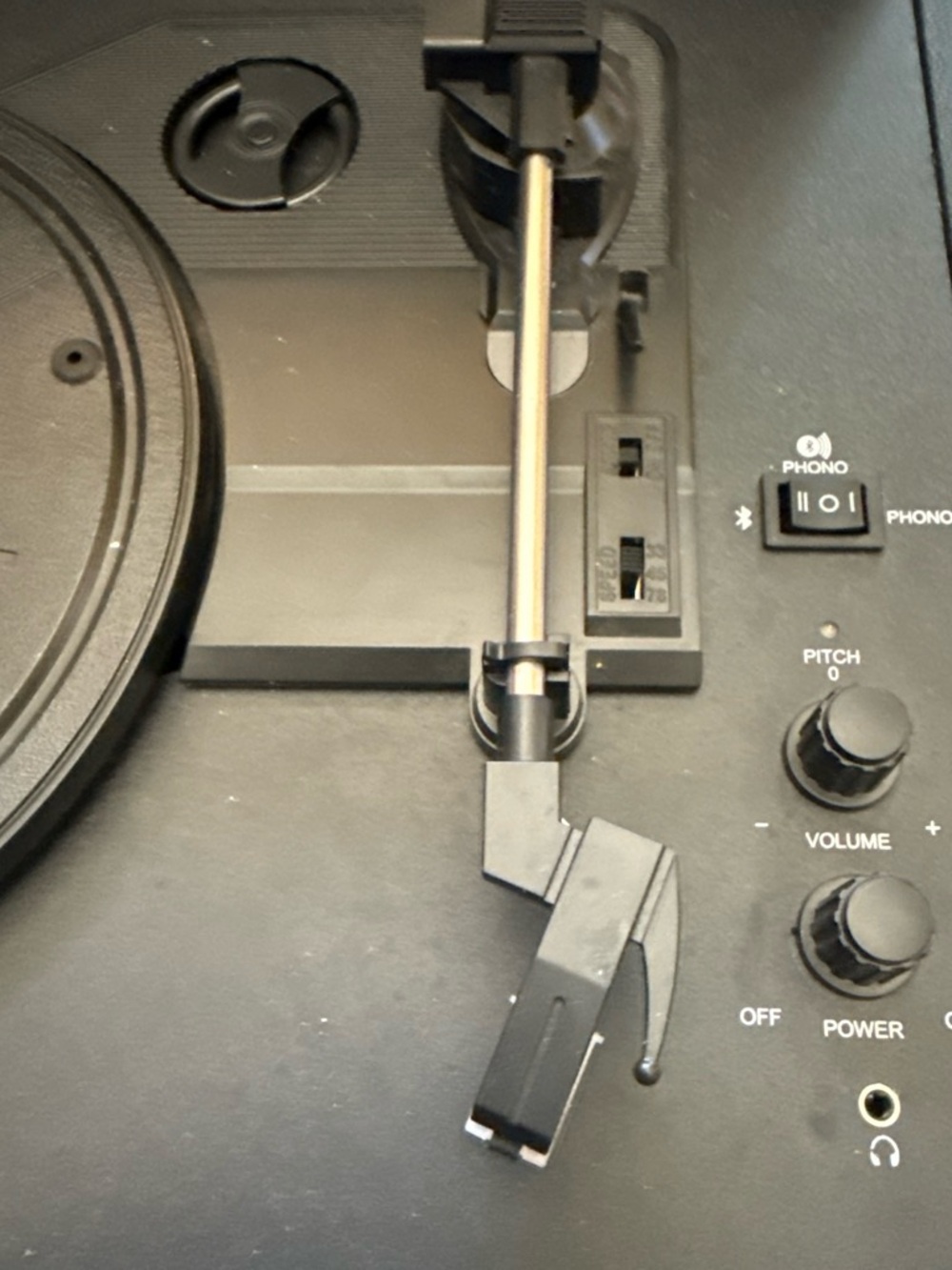 Black Turntable record player